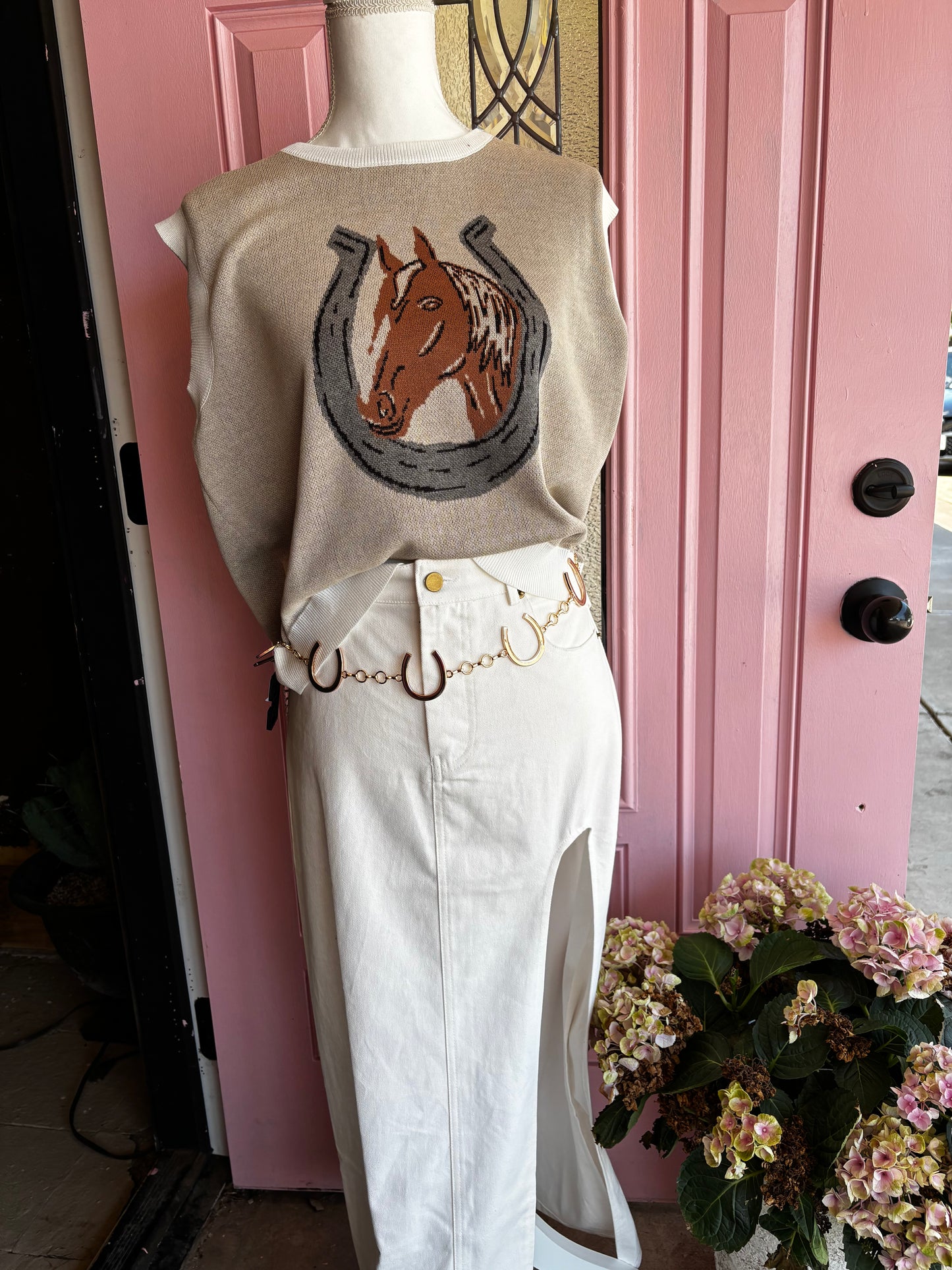 Gold Horse Shoe Belt