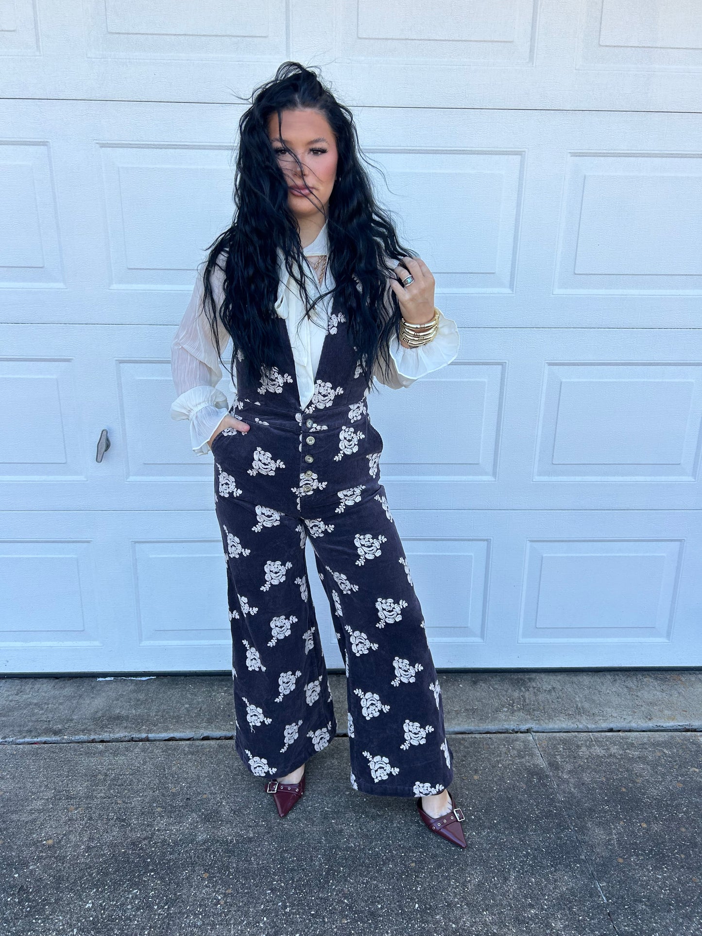 The Embroidered Corduroy Jumpsuit