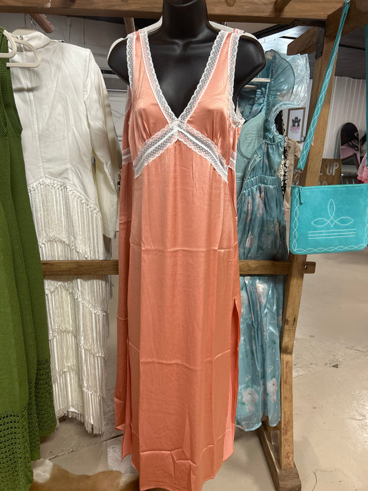 The Boho Satin Maxi Dress