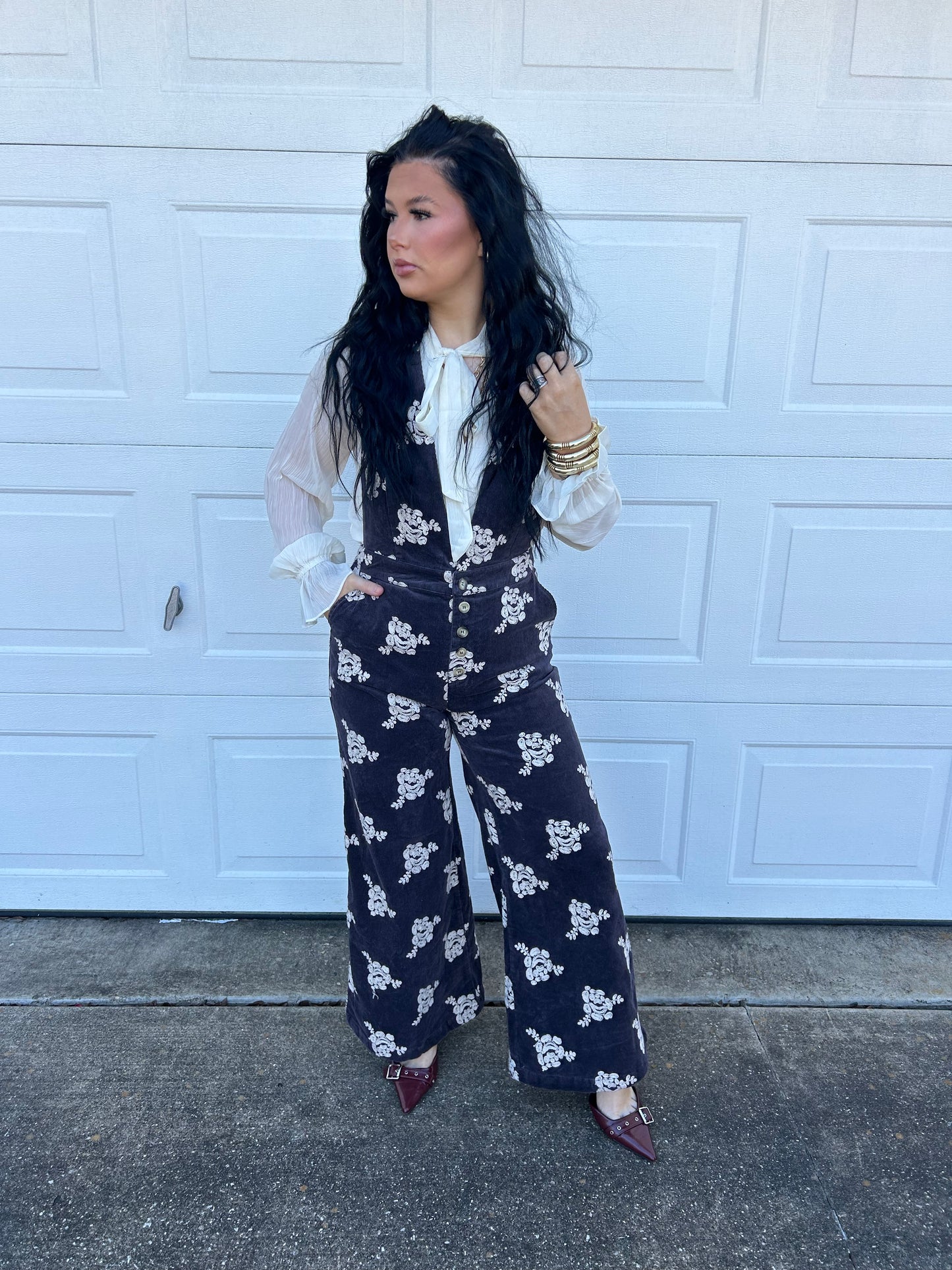 The Embroidered Corduroy Jumpsuit