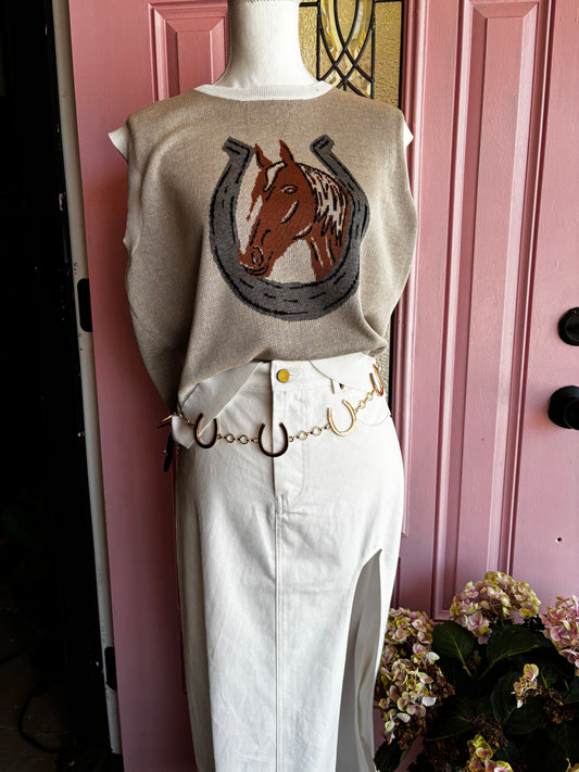 Gold Horse Shoe Belt
