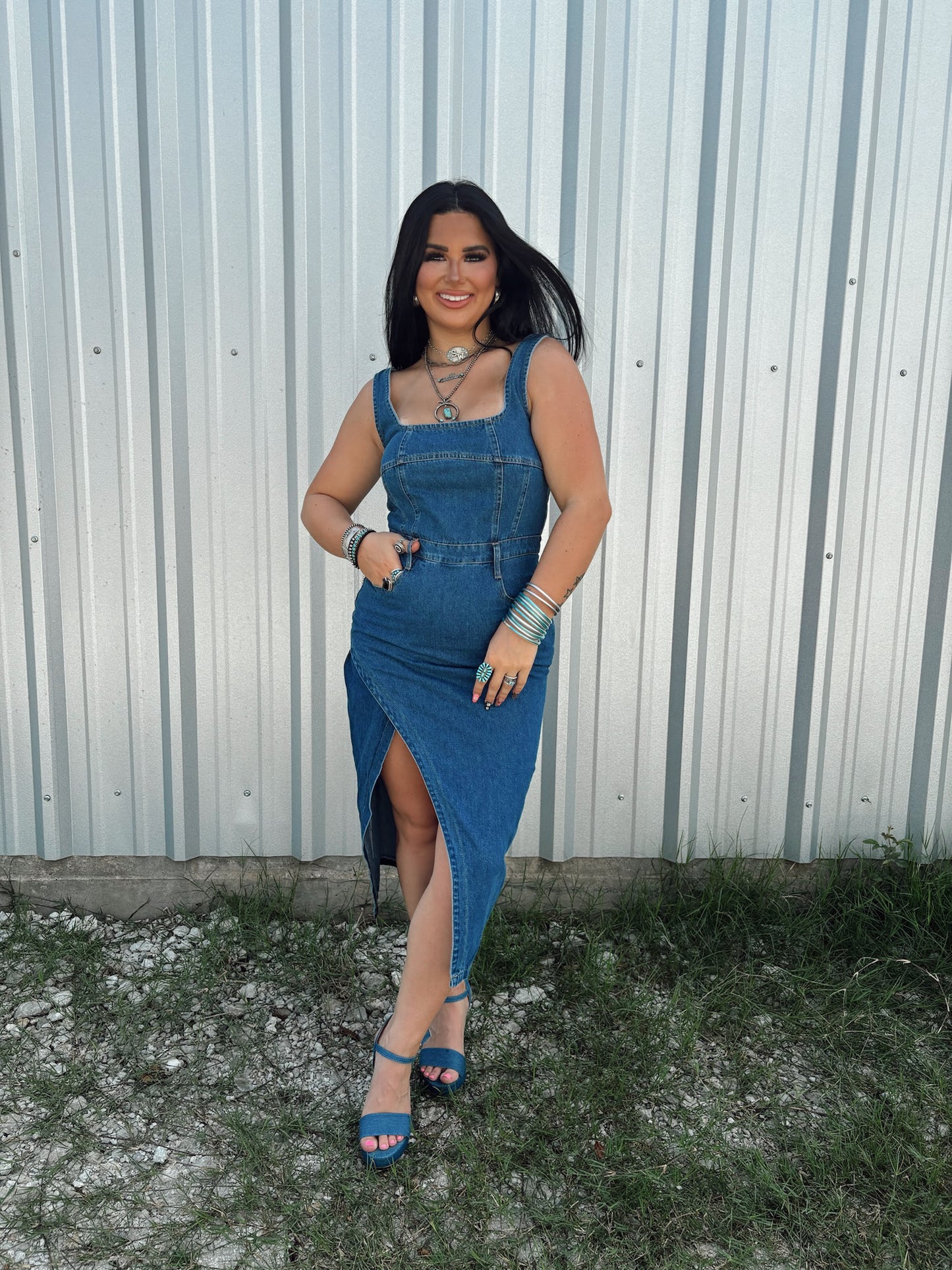 The Classy Cowgirl Denim Dress