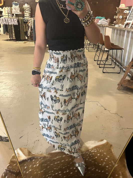 The Cowgirls & Cactus Maxi skirt