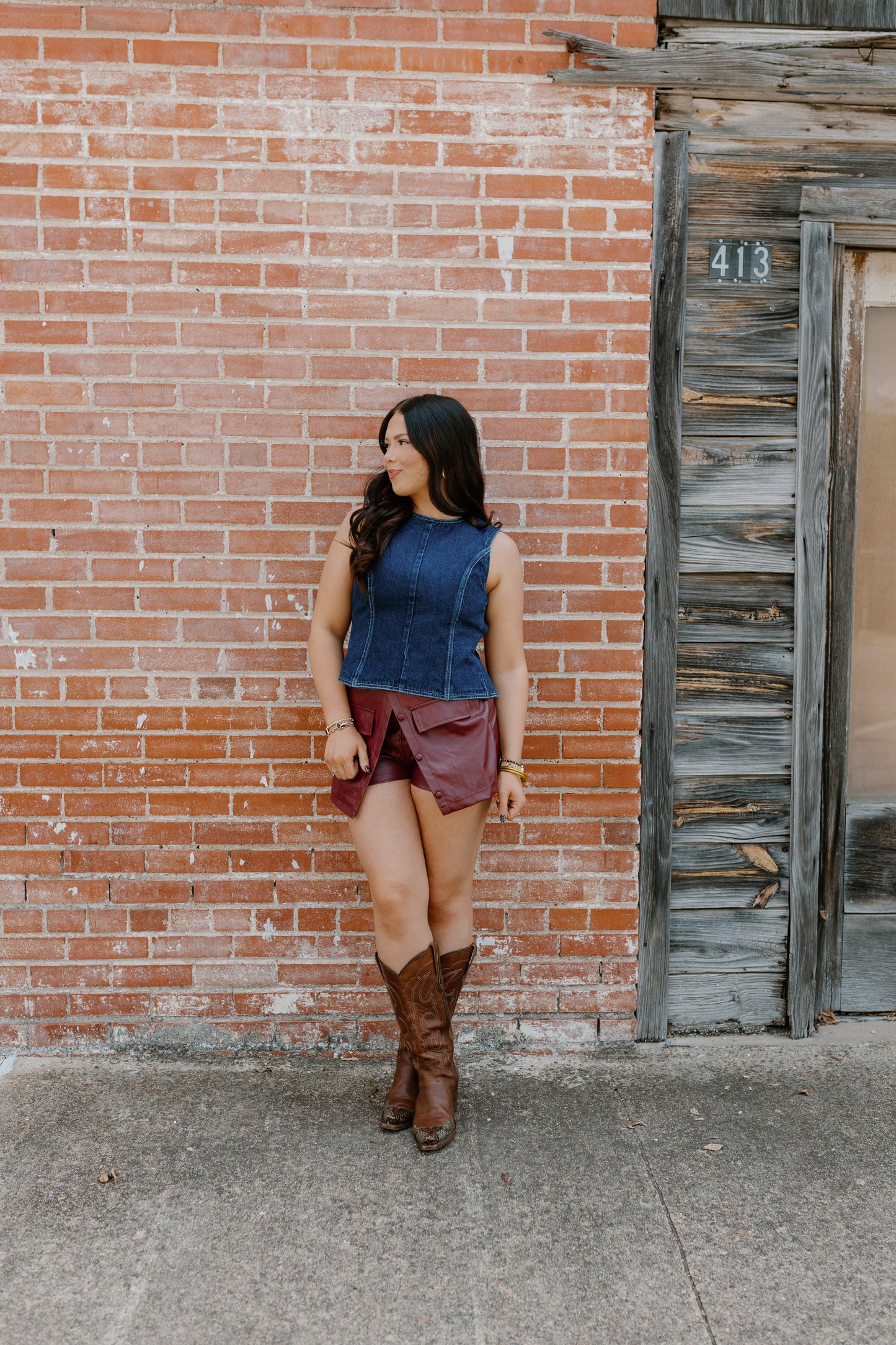 The backstage blues denim top