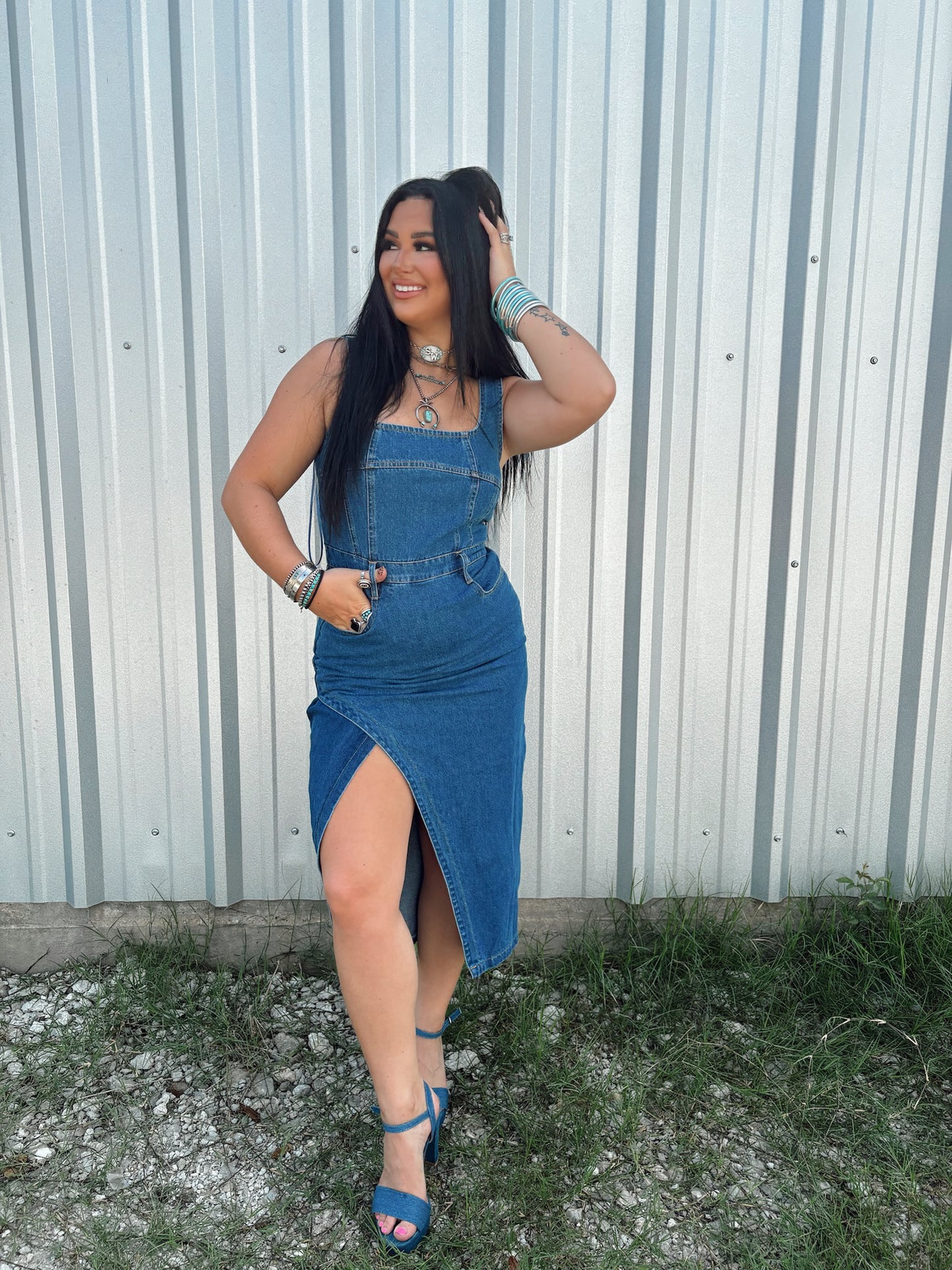 The Classy Cowgirl Denim Dress