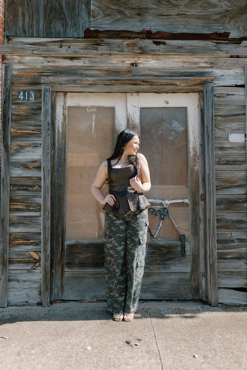 The Leather Peplum Top