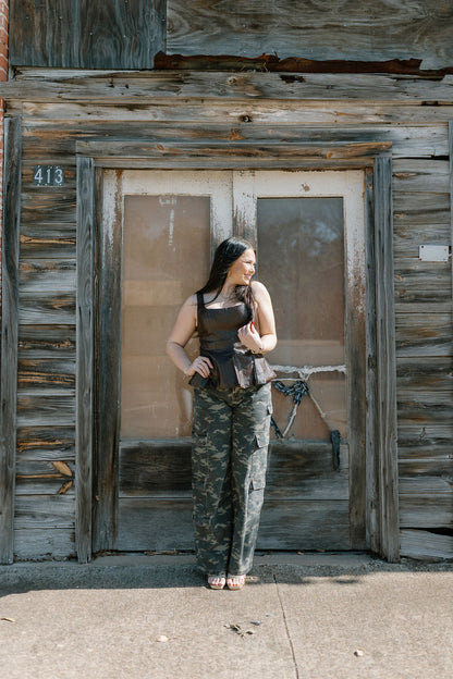 The Leather Peplum Top