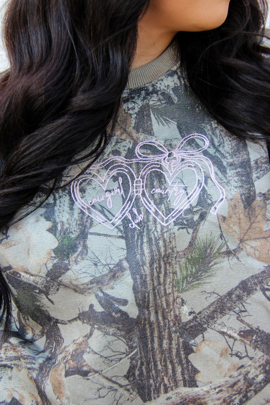 Cowgirl Country Club Camo Sweat Set (Locket Design)