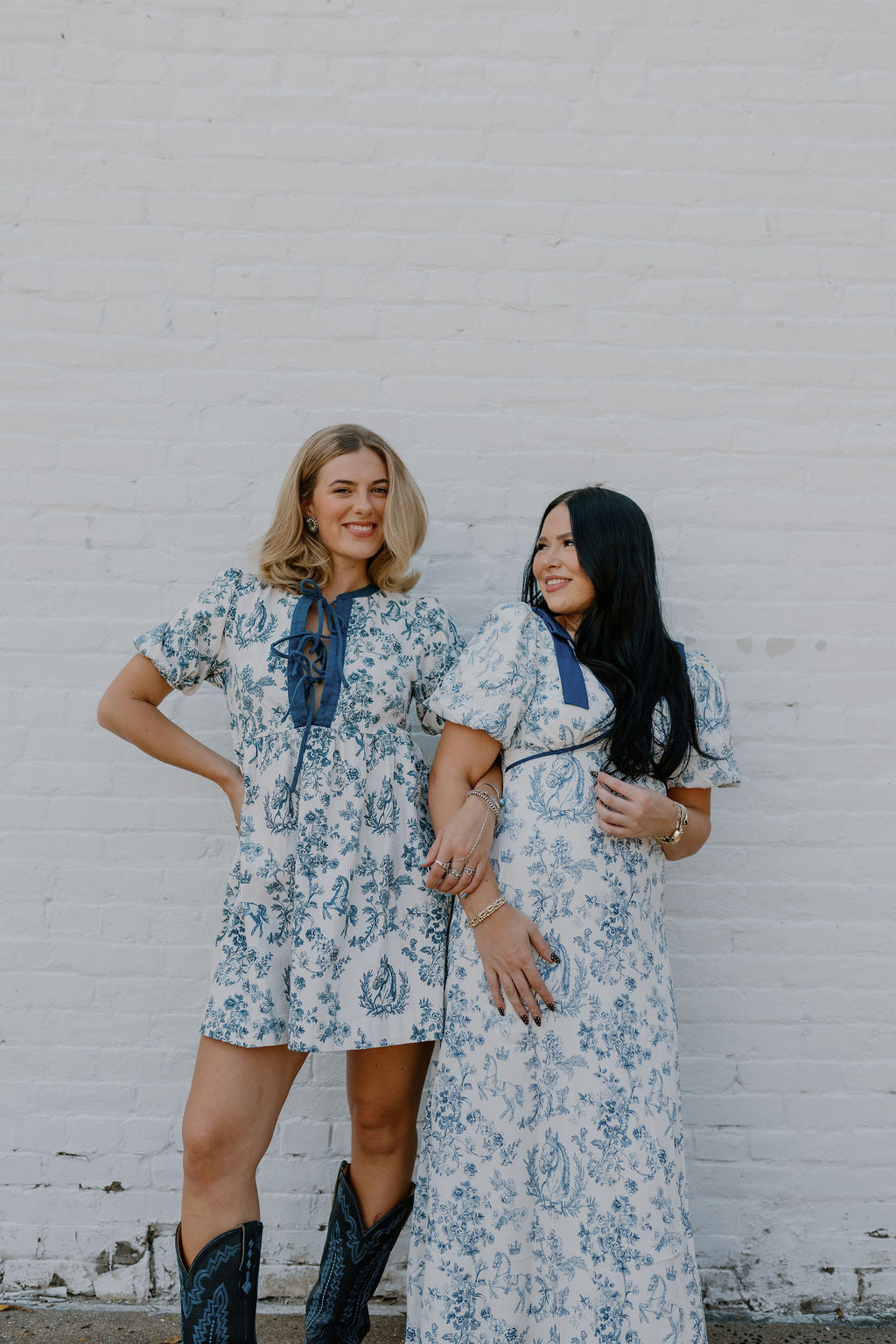 Long Horse Toile Dress