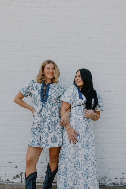 Long Horse Toile Dress