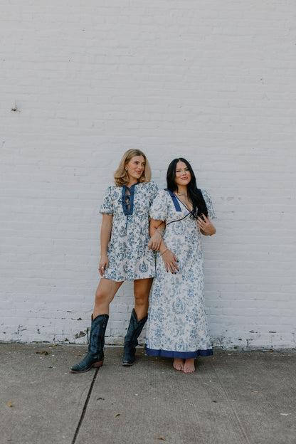 Long Horse Toile Dress