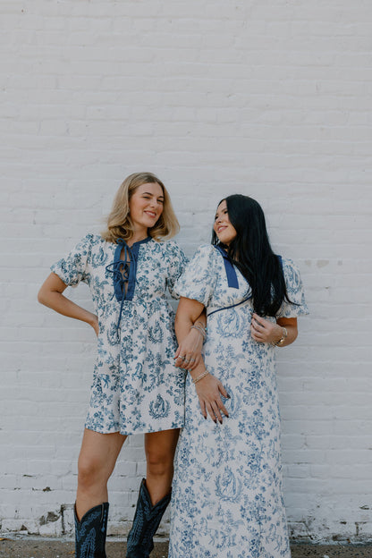 Short Horse Toile Dress