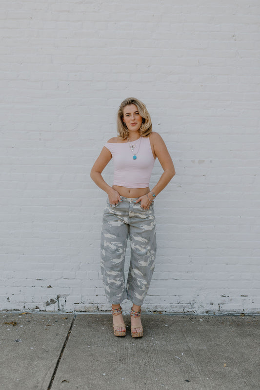 Camo Barrel Jeans