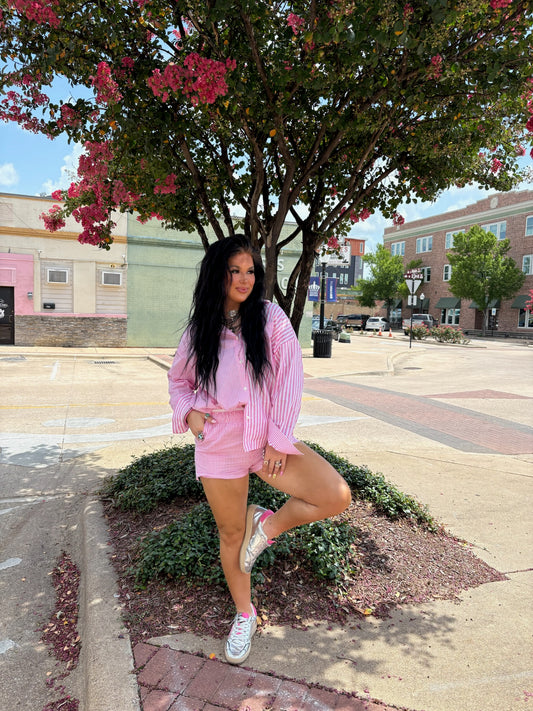 The Pink Striped Set