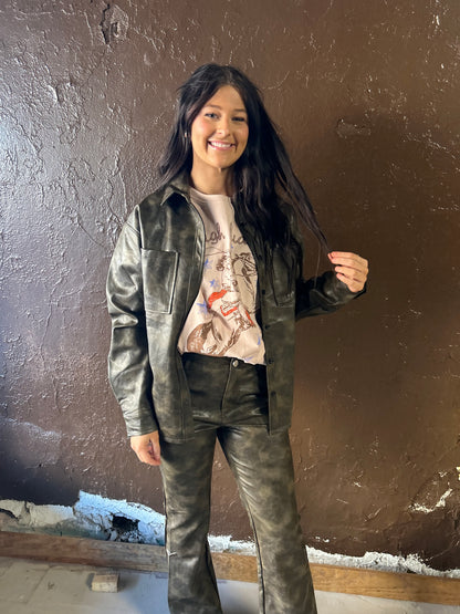 The Flared Leather Pants