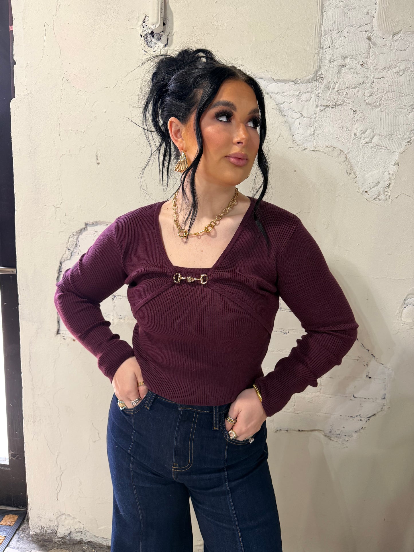 The Burgundy and Bits Top