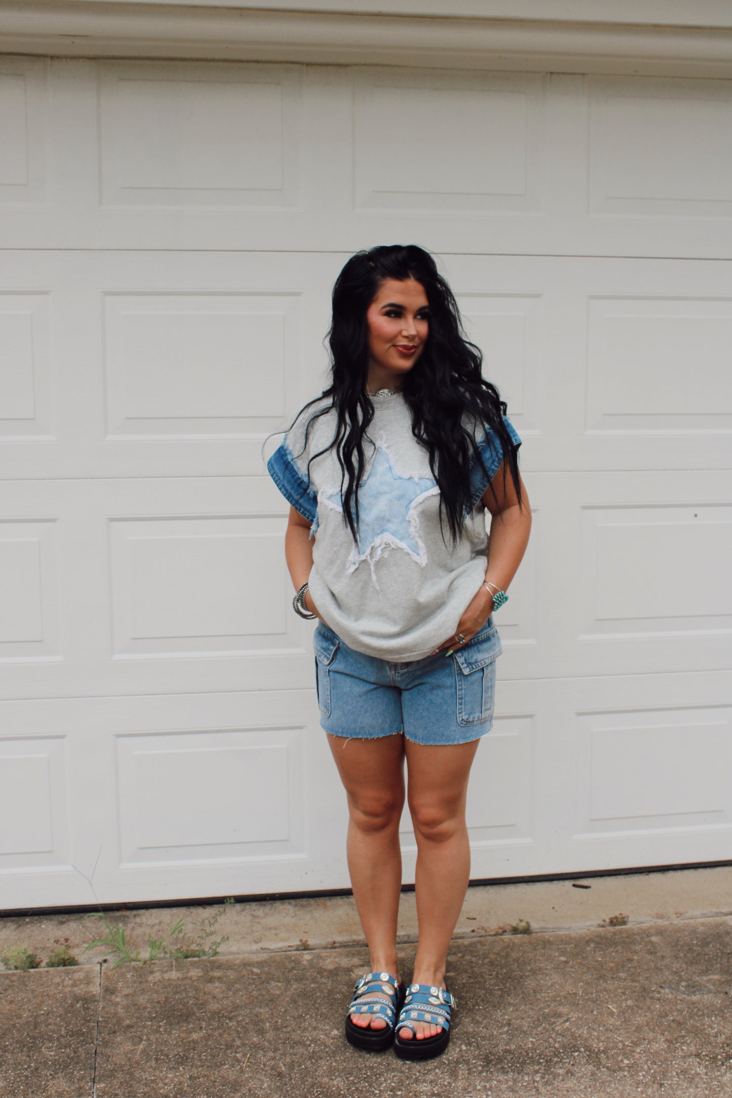 The Dallas Denim Star Top