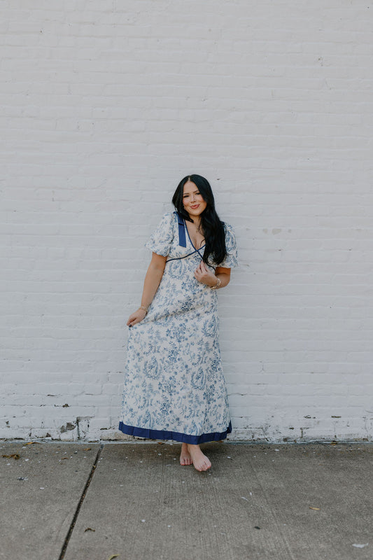 Long Horse Toile Dress