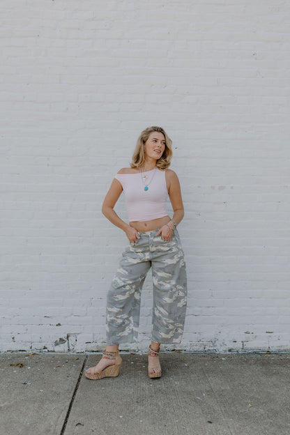 The Pink One Shoulder Top