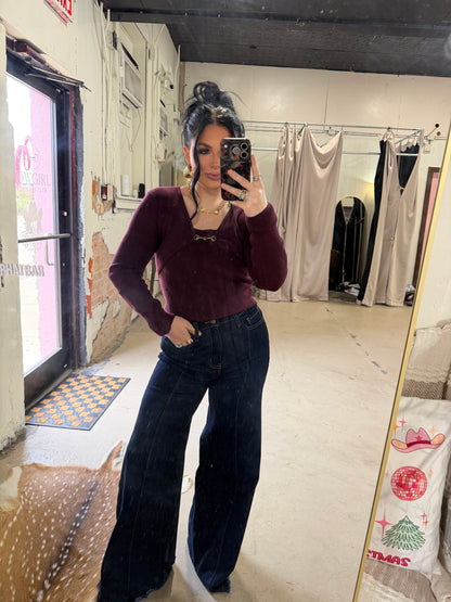 The Burgundy and Bits Top