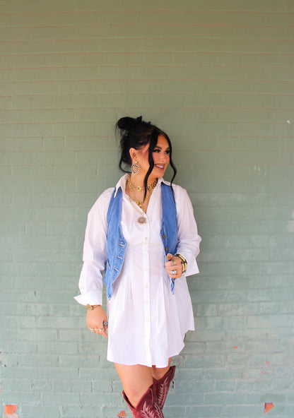 The White Button Down Dress