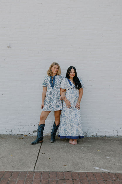 Long Horse Toile Dress