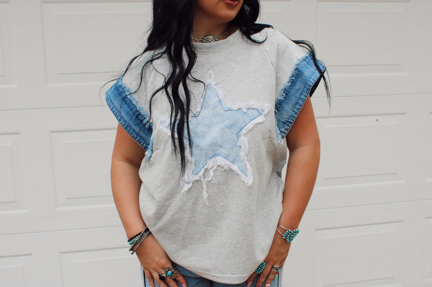 The Dallas Denim Star Top