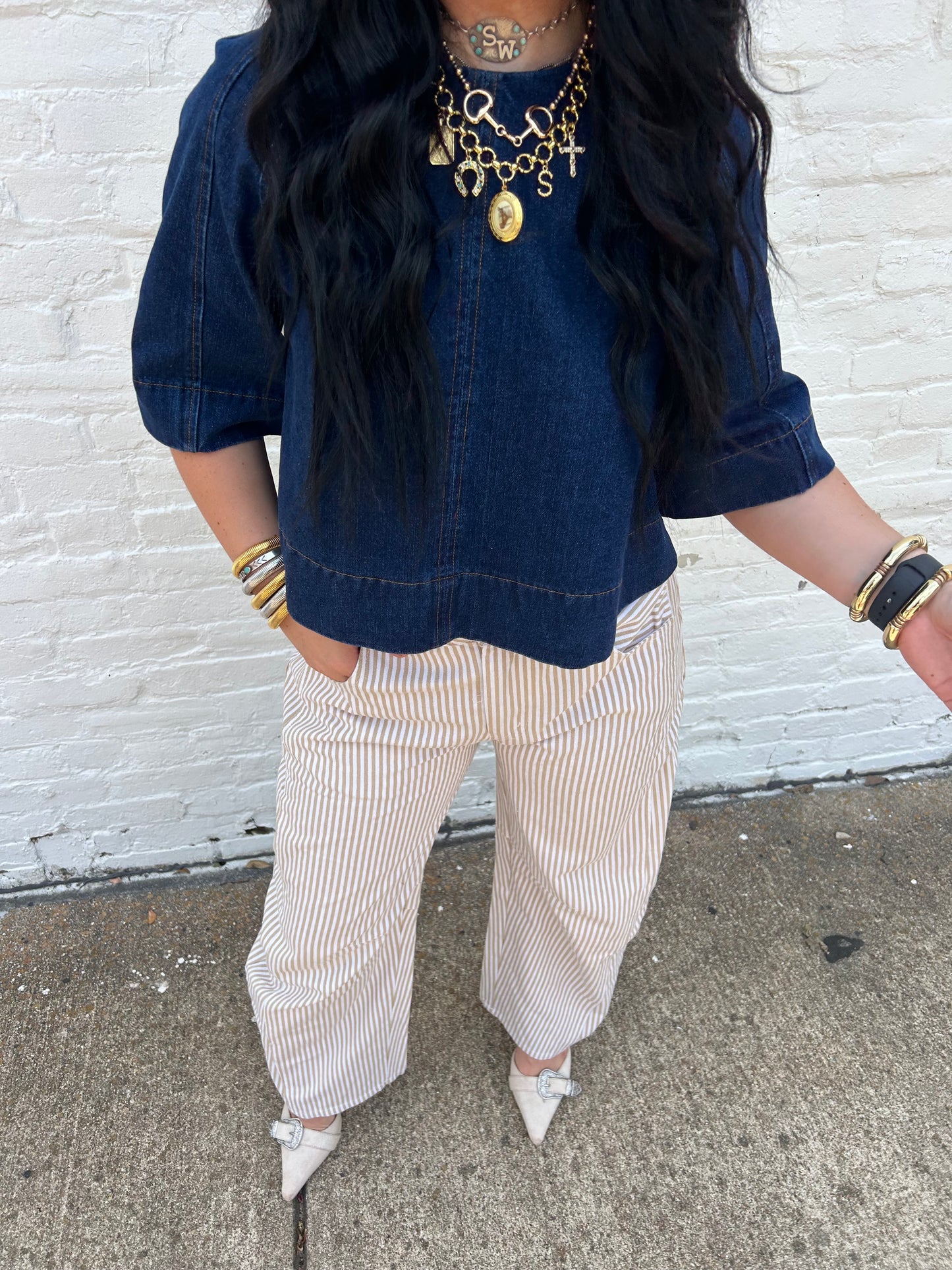 The Striped Sally Barrel Jeans