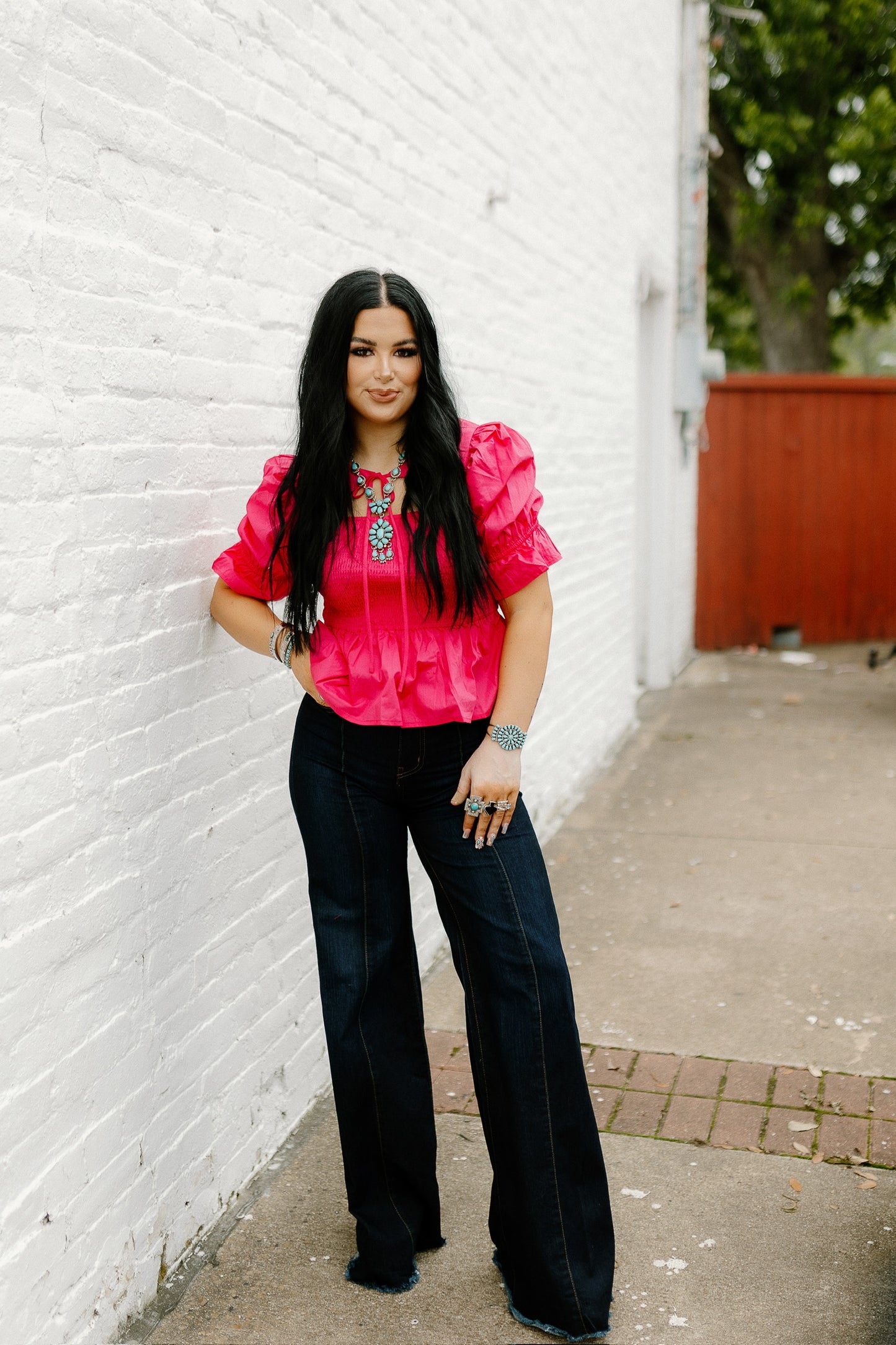 The Maylee Top in Fushia