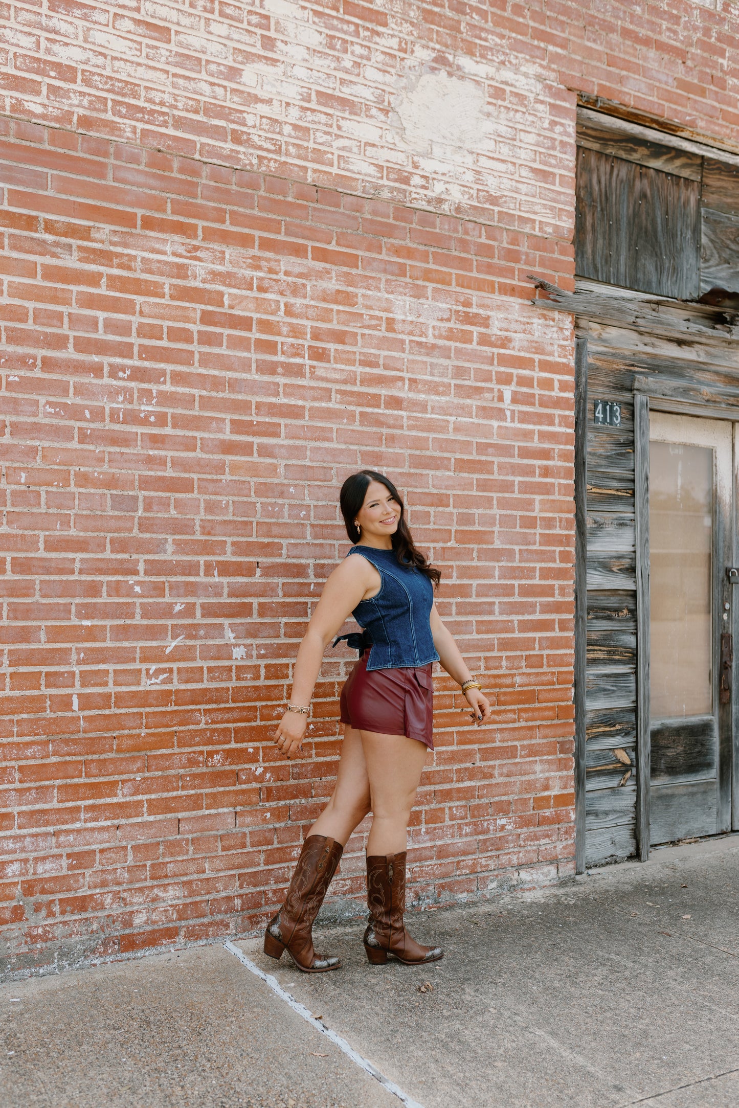 The backstage blues denim top
