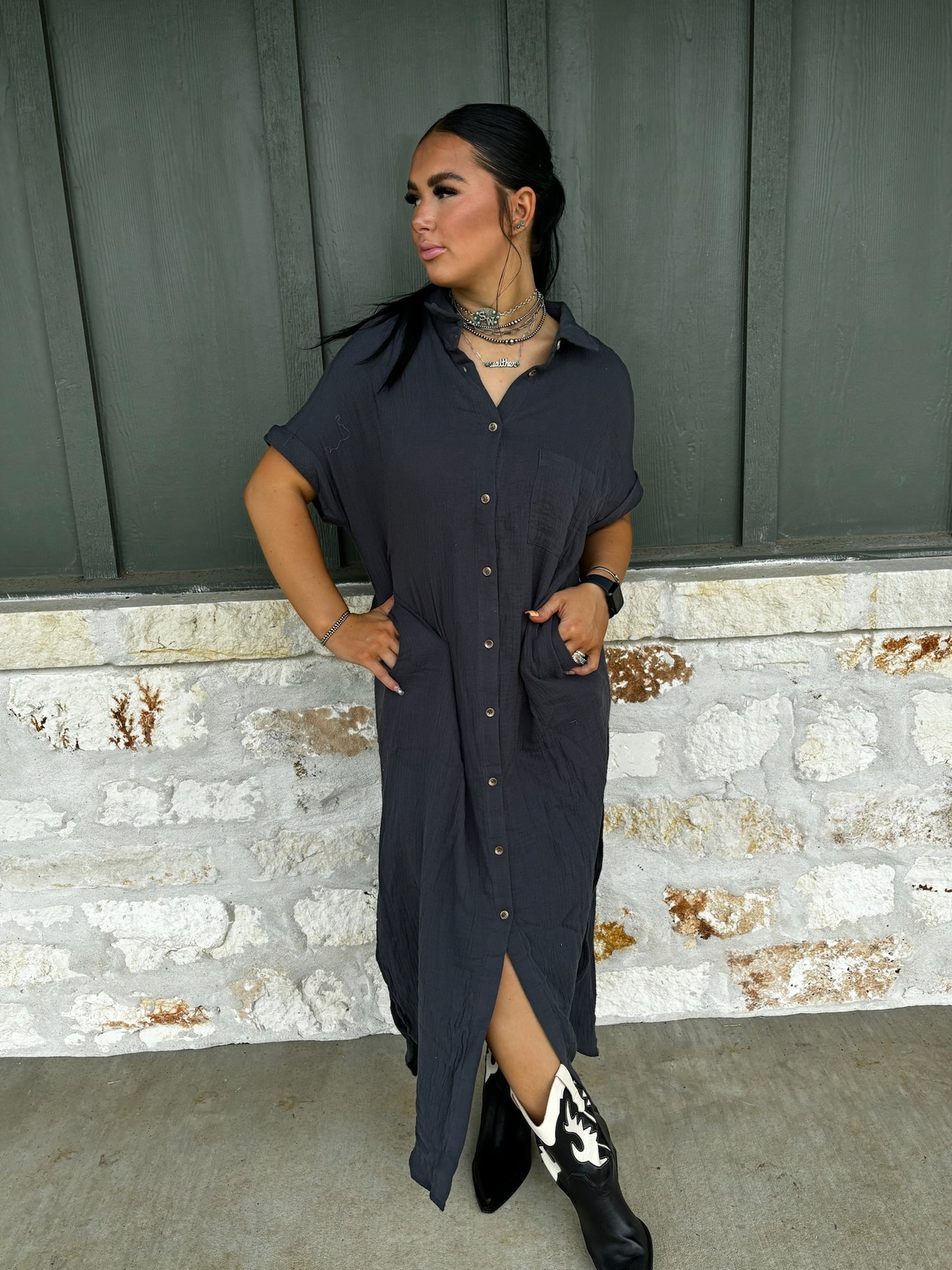 The Maren Dress in Navy