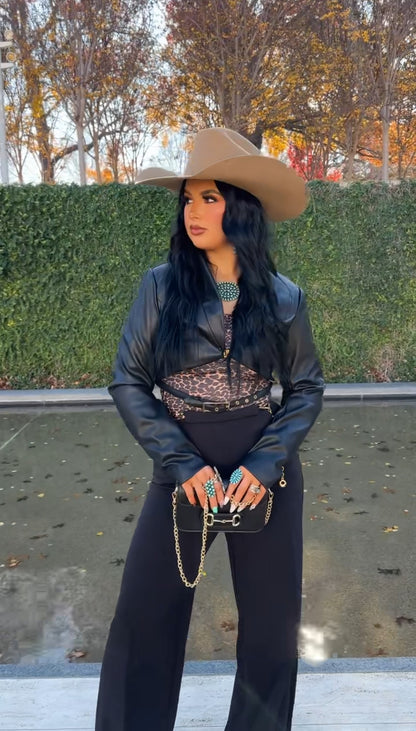 The Leather Lady Cropped Shirt