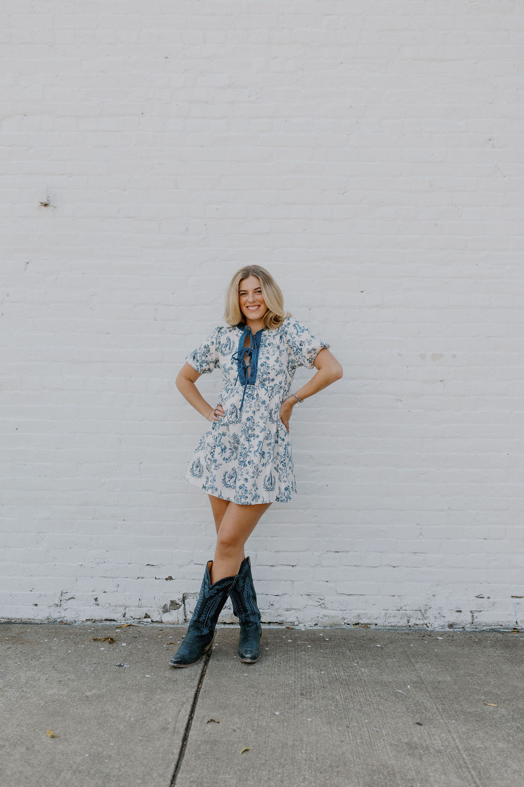 Short Horse Toile Dress