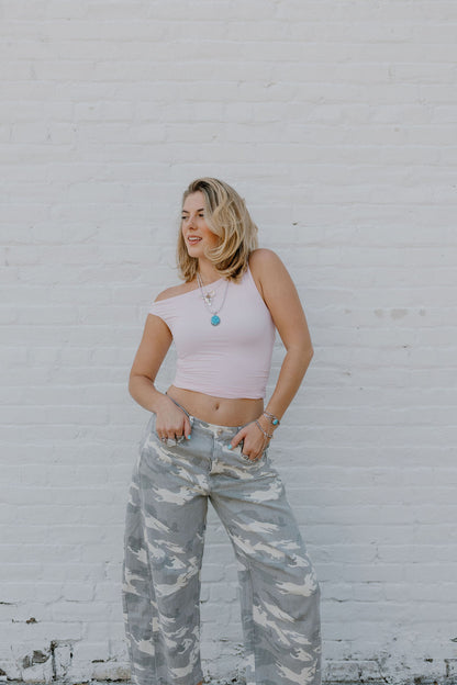 The Pink One Shoulder Top