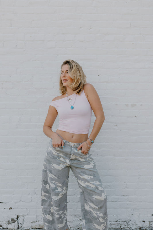 The Pink One Shoulder Top