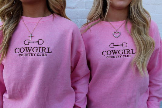 Cowgirl Country Club Pink Sweatshirt