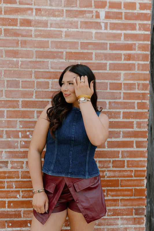 The backstage blues denim top