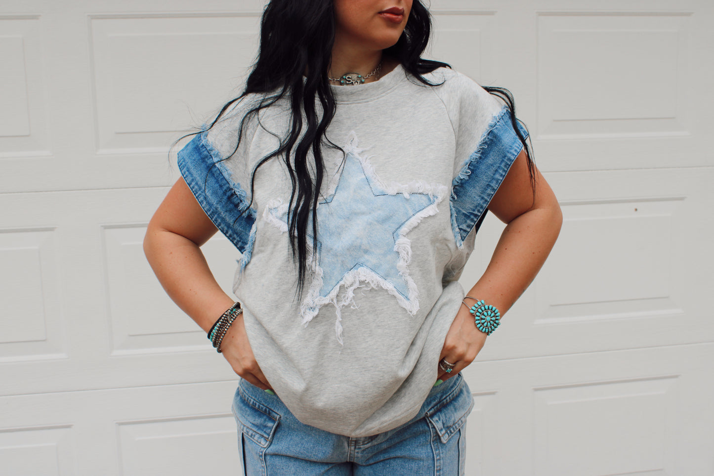 The Dallas Denim Star Top