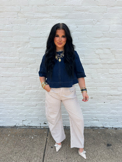 The Striped Sally Barrel Jeans