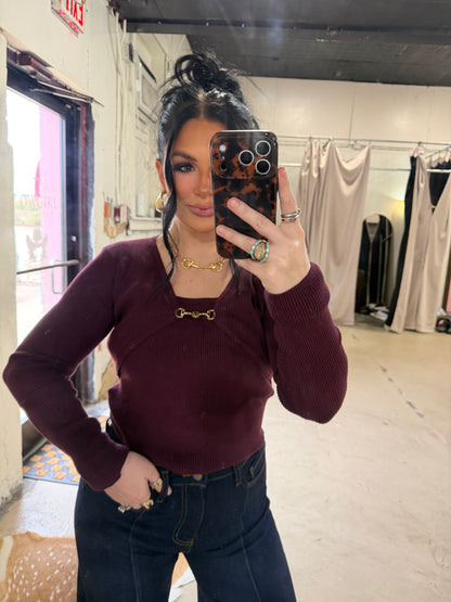 The Burgundy and Bits Top
