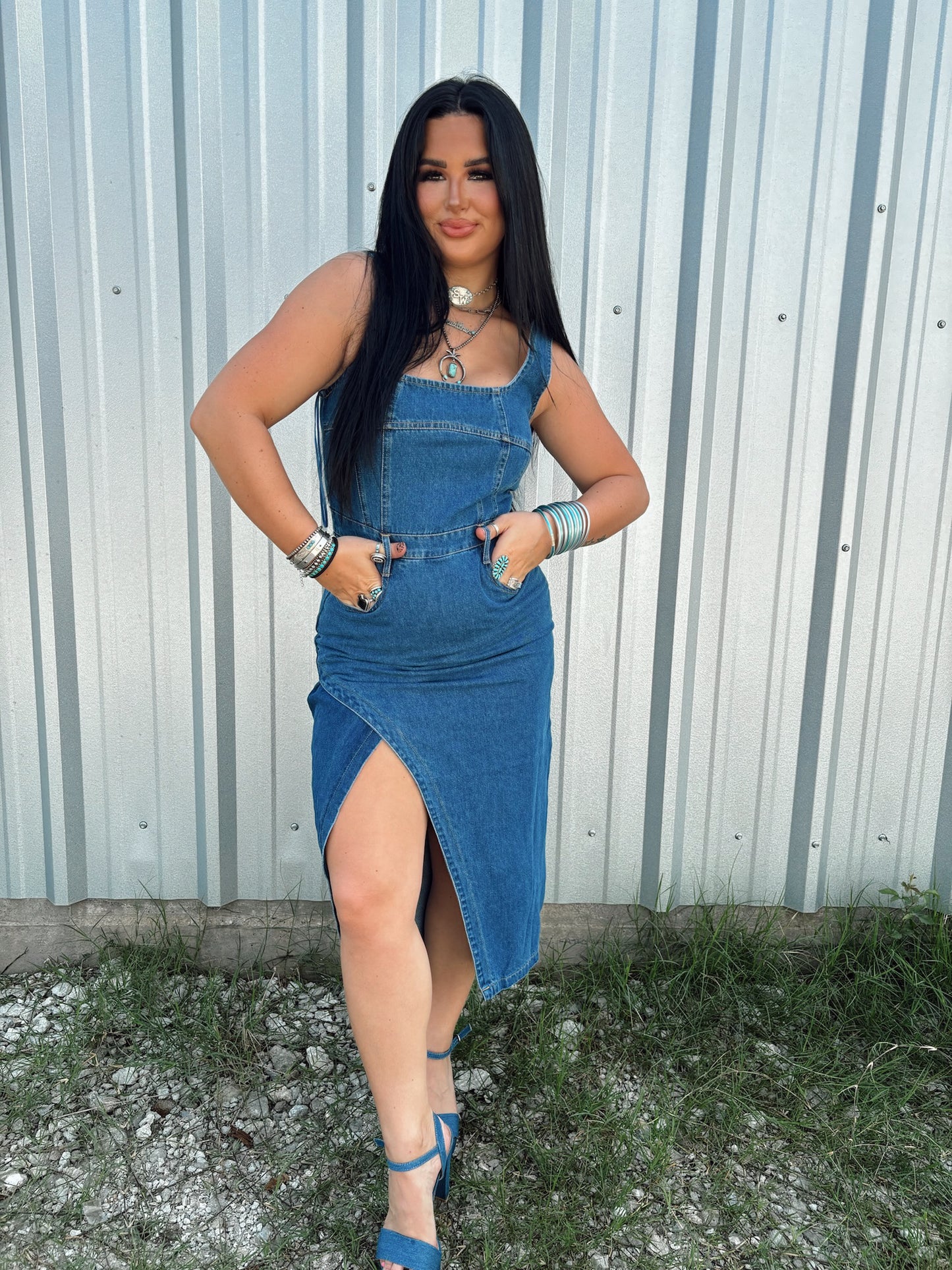 The Classy Cowgirl Denim Dress