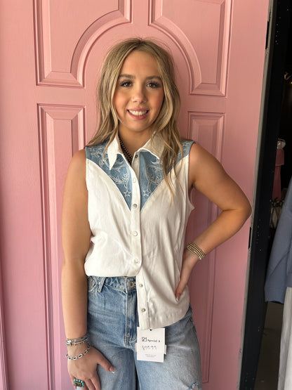 The 80’s denim vest
