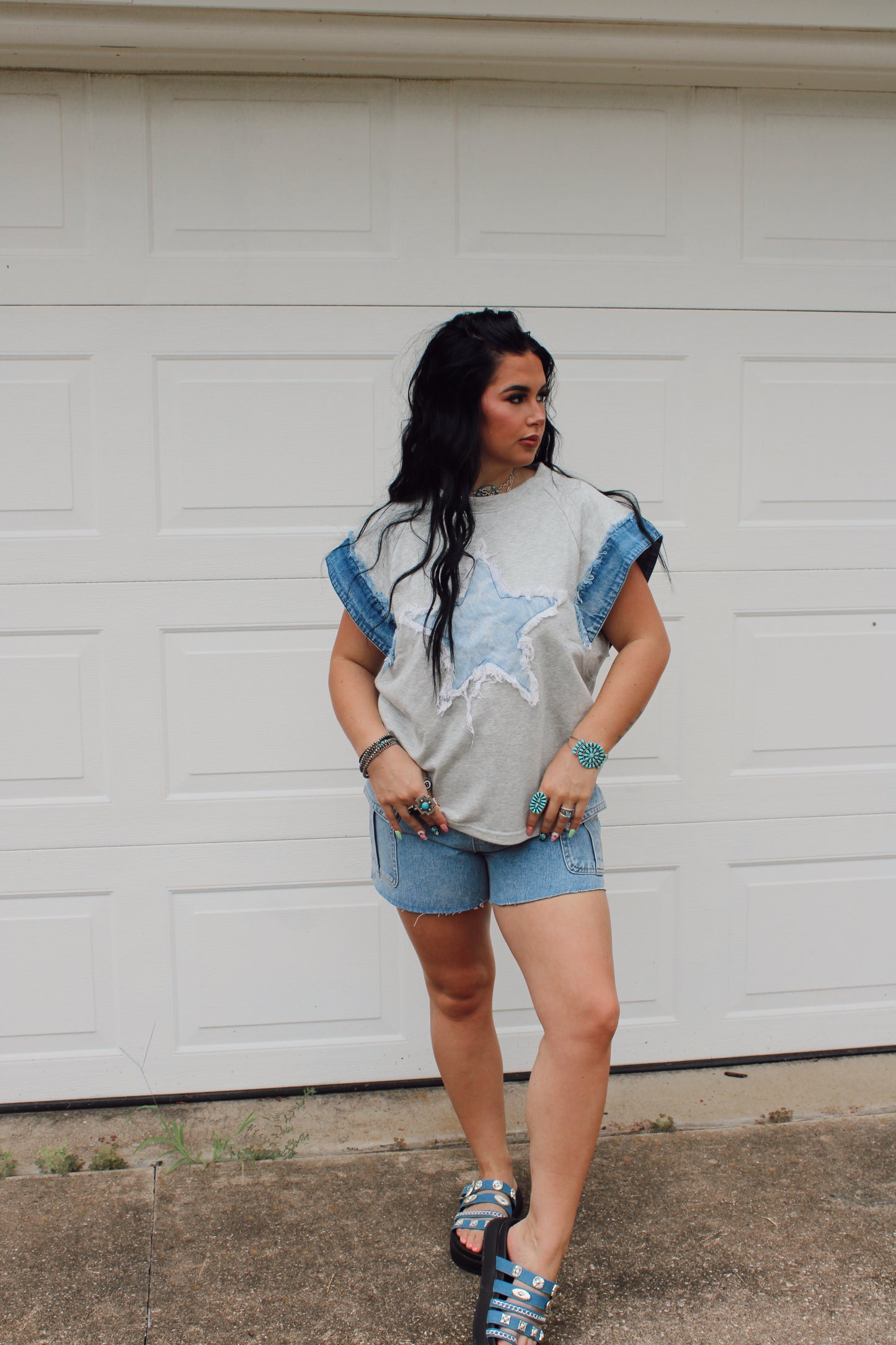 The Dallas Denim Star Top