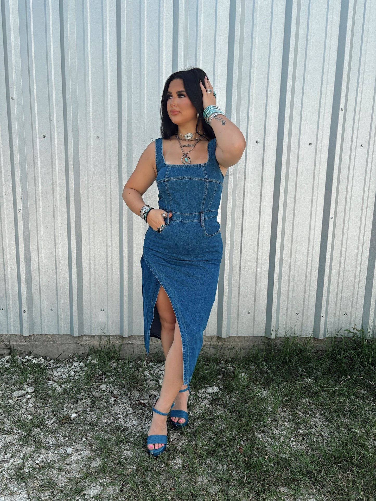 The Classy Cowgirl Denim Dress