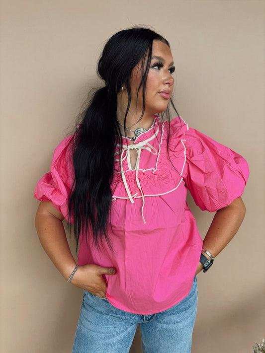 The Elvira Top in Pink