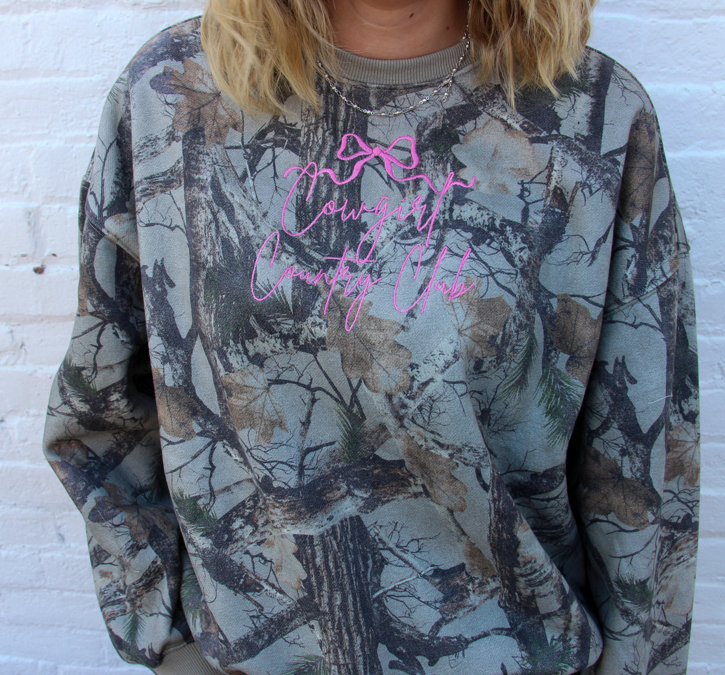 Cowgirl Country Club Camo Sweat Set (Bow Design)