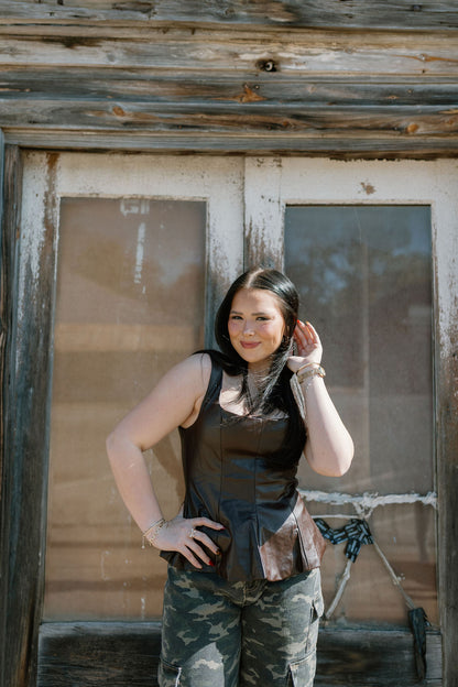 The Leather Peplum Top