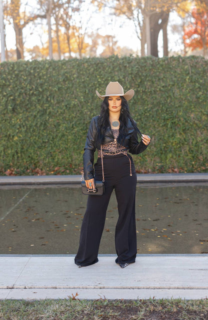 The Leather Lady Cropped Shirt