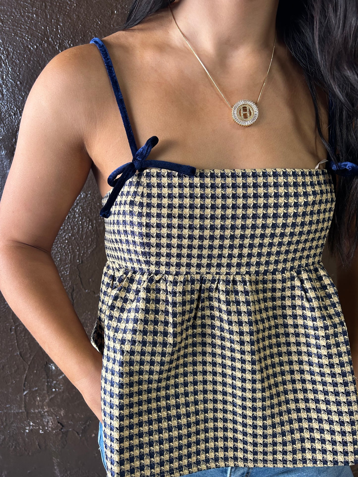 The Houndstooth Peplum Top