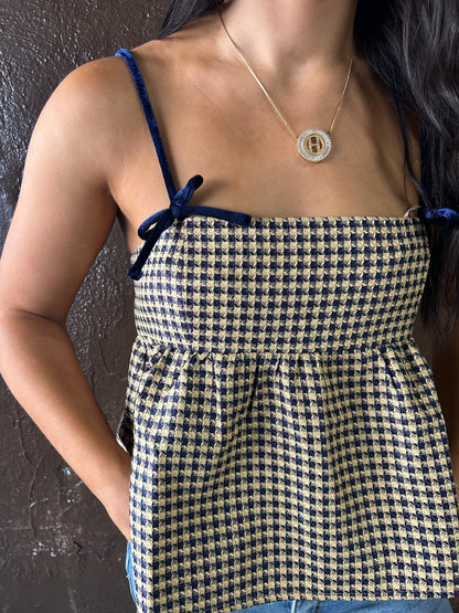 The Houndstooth Peplum Top
